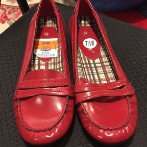 Red loafers